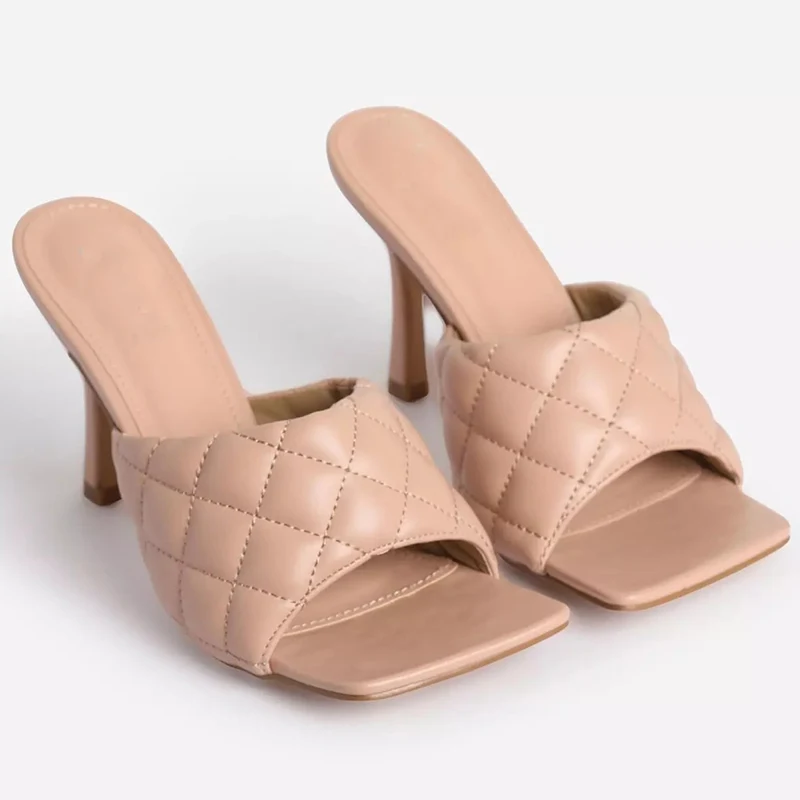 

Women Sandals Fashion Shoes Woman Leather Square Heel Peep Toe Sandalias High Heels Sandals Women Big Size 40-42 Ladies Slipper