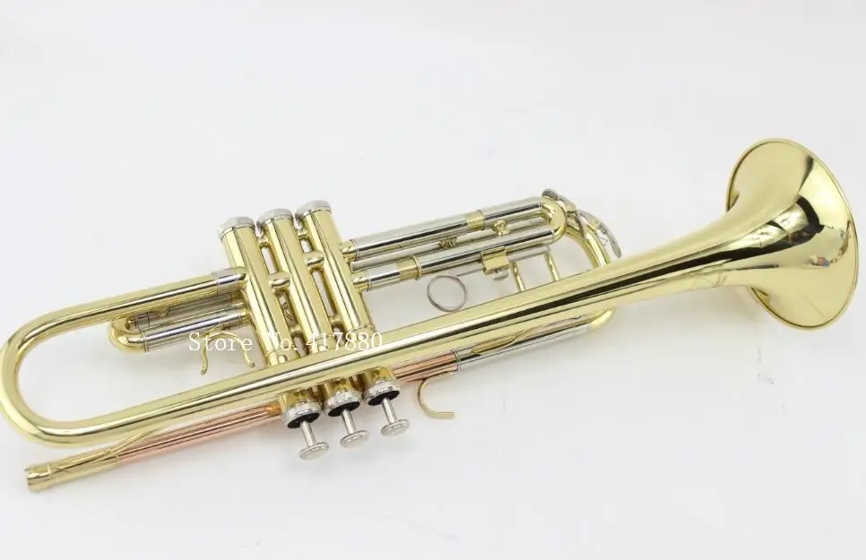 МАРЖУЭЙТ Bb Труба Высокого Качества B-бемоль Золотой Лак Пайпа Музыкальный Инструмент Игра с Мундштуком и Кейсом.