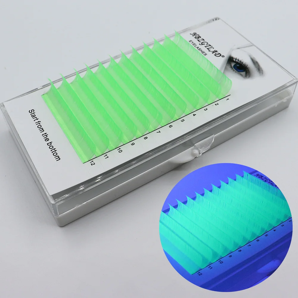 Совершенно новые люминесцентные ресницы красочные светящиеся привитые