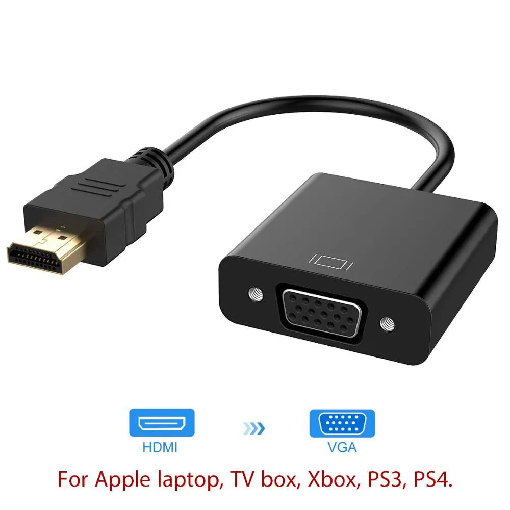 HDMI To VGA Adapter Male Famale Converter 1080P Digital Analog Video Audio for PC Laptop Tablet Hdmi Cable | Электроника