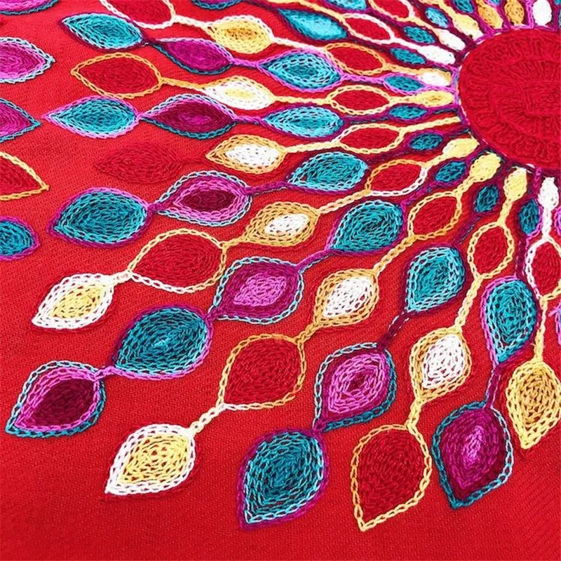 Распродажа бренда женский шарф с вышитыми цветами подсолнухами Национальный