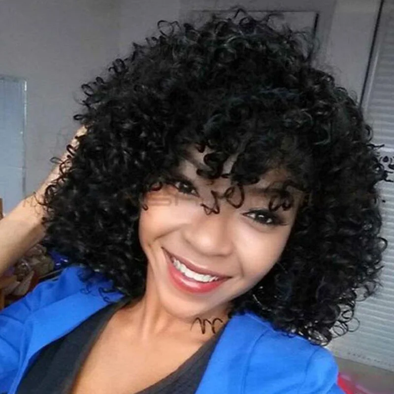 

Wig female small curly high temperature silk chemical fiber headgear female short wig Synthetic wig