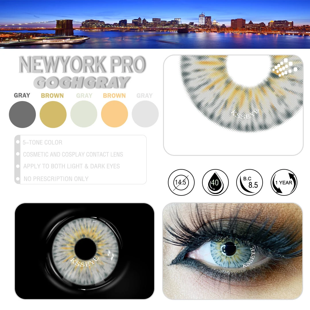 2021 new arrival 5tones color contact lenses for eyes newyorkpro series hotsale contact lense 100 cover deep eyes fast shipping free global shipping