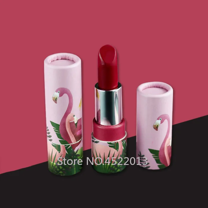 

10/30/50pcs 12.1mm Paper Red Flamingo Summer Round Empty Lipstick Tube Lip Balm Container Cosmetics Refillable Lipstick Shell