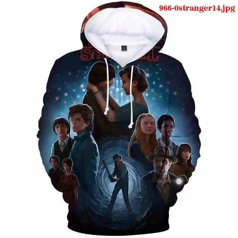 

New 2020 Hot Men's Hoodie Stranger Things Series 3 Sweatshirt Tv Stranger Things 3d Print Winter Warm Hoodies Brand Clothing
