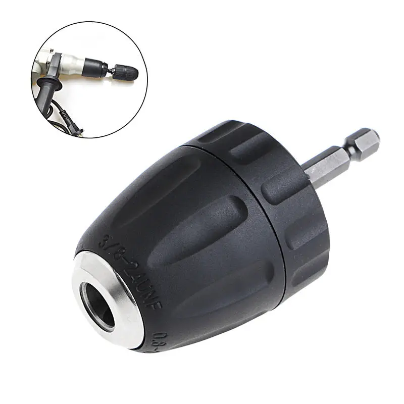 

1PC 0.8-10mm Keyless Drill Chuck Converter 3/8 24UNF+1/4 Hex Shank SDS Adaptor