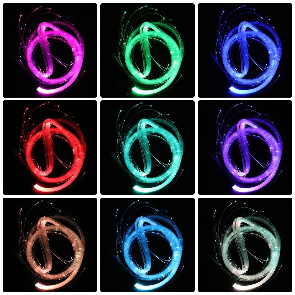 pmma led fiber optic cable whip led glow gloves multicolor dance whip light up rave toy flashlight dance festival stick glow led free global shipping