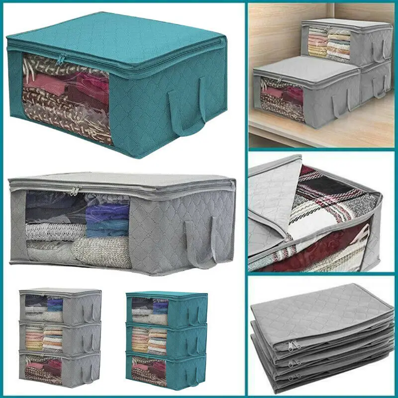 

Складная Большая Нетканая сумка-Органайзер для одежды, одеяла на молнии