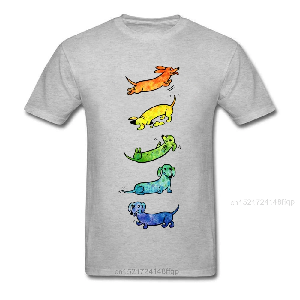 Забавная Акварельная Мужская футболка Dachshunds хлопковая топ с коротким рукавом