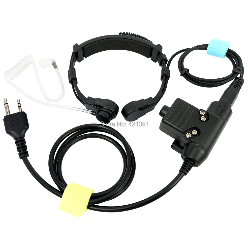Walkie Talkie Microphone Heavy Duty U94 PTT Neck Throat Mic Earpiece Radio Tactical Headset for MIDLAND GXT550/650/G6/G7/G8/G9