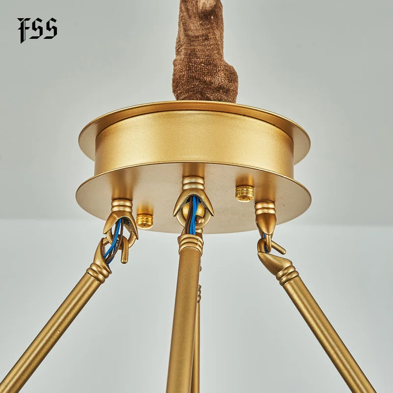 Новая золотая круглая хрустальная люстра Fss светильник для гостиной