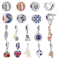 chieloys 2pcslot hot sale beads flower crystal pendant beads for diy original brand charm braceletsbangles jewelry
