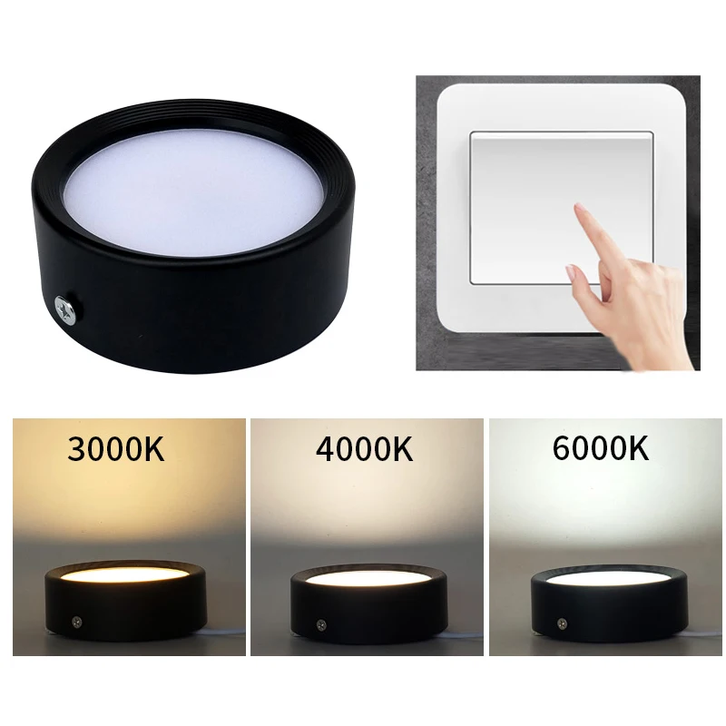 Светодиодный потолочный светильник с поверхностным креплением 12 Вт 7 9