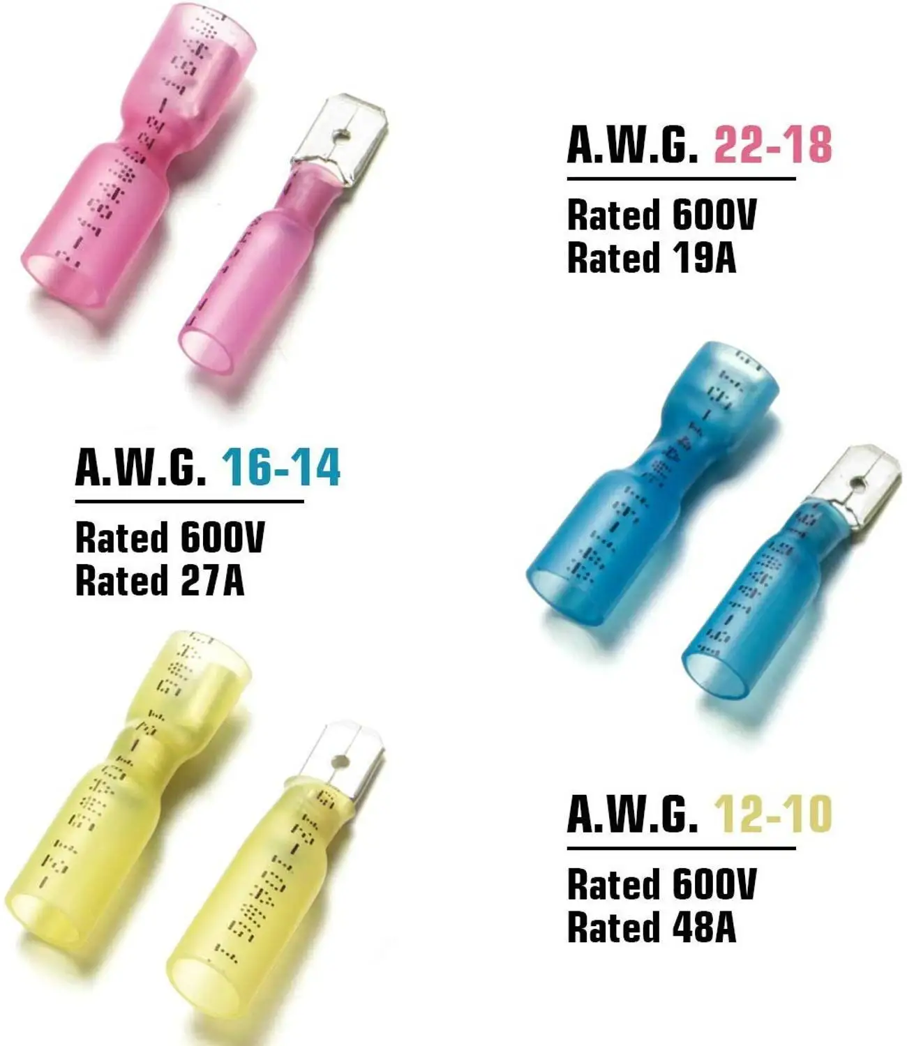 300 шт. Термоусадочные соединители для проводов|Терминалы| |