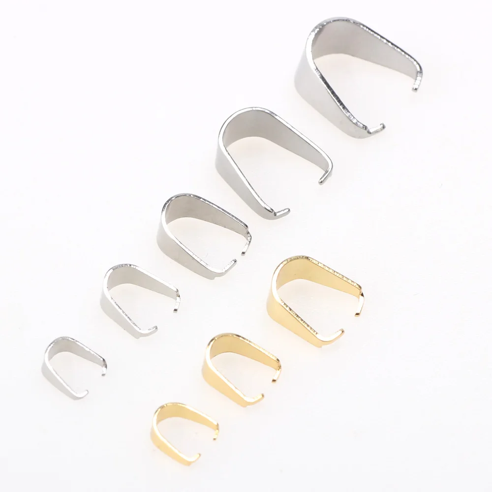 

( No Fade )Stainless Steel Bail Clasps/Pendant/Necklace Buckle DIY Jewelry Making Accessories 316L 3*7/4*9/5*10/6*12/7*13MM