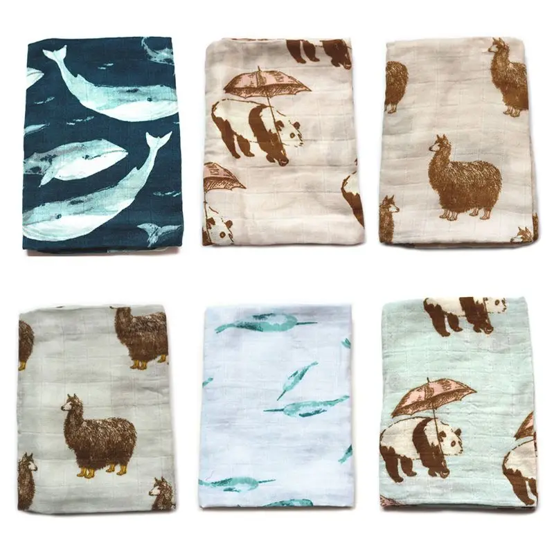 

Muslin Baby Blanket Towel Cloth Organic Bamboo Cotton Breathable Swaddle Wraps H37A