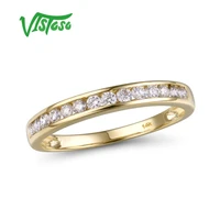 vistoso gold ring for women genuine 14k 585 yellow gold ring sparkling diamond promise engagement rings anniversary fine jewelry