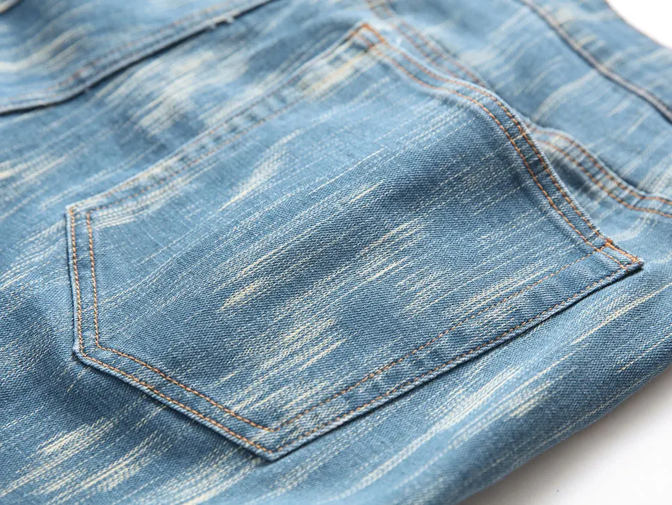 Male Folds Denim Pants Mens White Slim Fit Stripe Pencil Jeans Stretch Biker Trousers Men Hip Hop Streetwear Pant Hommes | Мужская