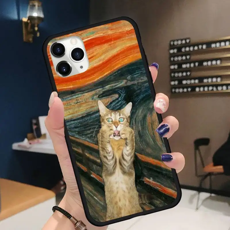 

Hysterical Munch shout Phone Case for iPhone 11 12 pro XS MAX 8 7 6 6S Plus X 5S SE 2020 XR Soft silicone