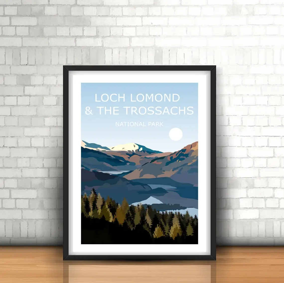 

Loch Lomond & The Trossachs Landscape Art Print, Scottish, Travel Poster, Adventure Gift Idea, Wild Hiking Walking Scotland