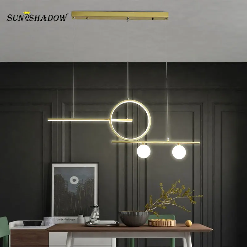 

Gold&Black&White Led Pendant Light creative Ceiling Pendant Lamp for Dining room Kitchen Living room lighting fixtures 220V 110V