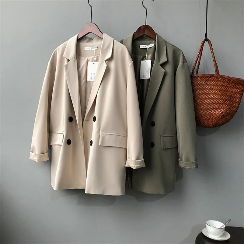 

Элегантный осенний Однотонный женский Блейзер Y7922, зимнее повседневное пальто с длинным рукавом, короткий офисный женский костюм с кармана...
