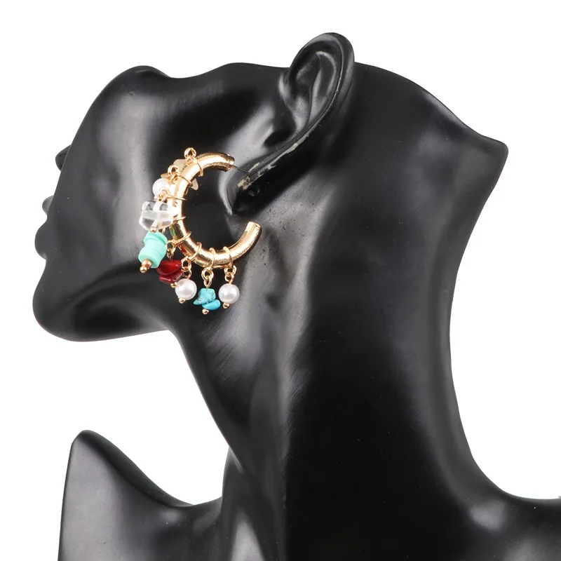 Модные Подвесные серьги 2019 C Форма золотистый цвет с кисточками для Для женщин