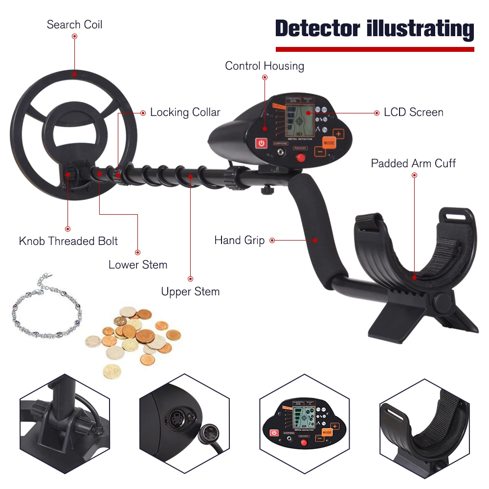 Подземный металлоискатель регулируемая длина портативный детектор для