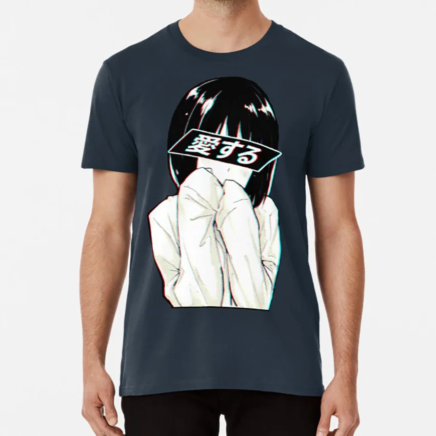 LOVE(Japanese) Sad японская Эстетическая футболка Аниме Манга меч искусство онлайн