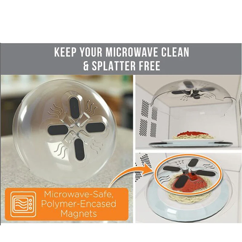 Магнитный крышка от брызгов микроволновки Magnet Food Splatter Guard Microwave Hover Anti-Sputtering Cover With Steam Vents Magnetic Lid Heat Resistant on.