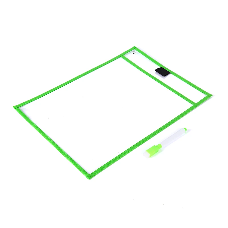 

1pcs Writing Dry Wipe Bag Drawing Toy Puzzle Toy Reused Transparent Dry Brush Bag Write Wipe Drawing Children Toy Color Random