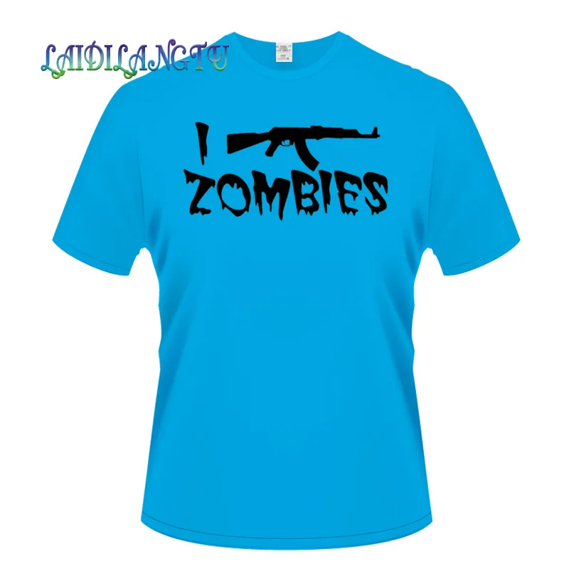 Горячая Распродажа 2019 Новая модная мужская футболка с коротким рукавом I SHOOT ZOMBIES