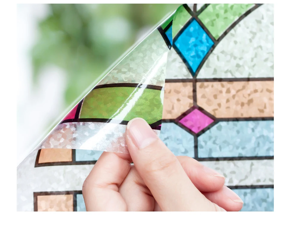 Витражная виниловая декоративная оконная пленка 3D статическая конфиденциальная