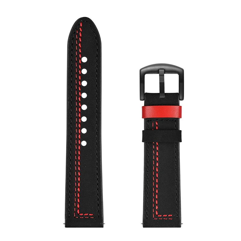 UEBN 20 мм роскошный кожаный ремешок для Huami Amazfit bip GTS& GTR 42 мм ремешок для samsung gear S2 спортивный браслет Ремешки для наручных часов - Цвет ремешка: Black