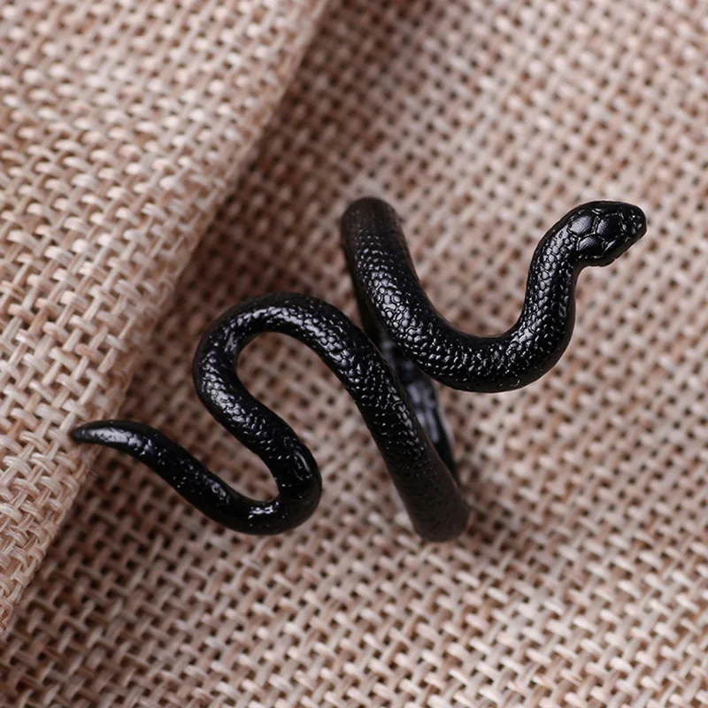 

1Pc Punk Popular Retro Exaggerated Snake Opening Adjustable Design Ring Nightclub Hip Hop Cool Animal Ornament Party Gifts rings