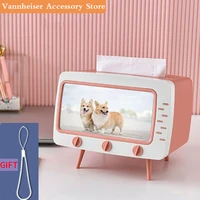 Retro Cute Creative Mobile Phone Holder Multifunction Desktop Stand Table Paper Tissue Storage Box Accessories For IPhone