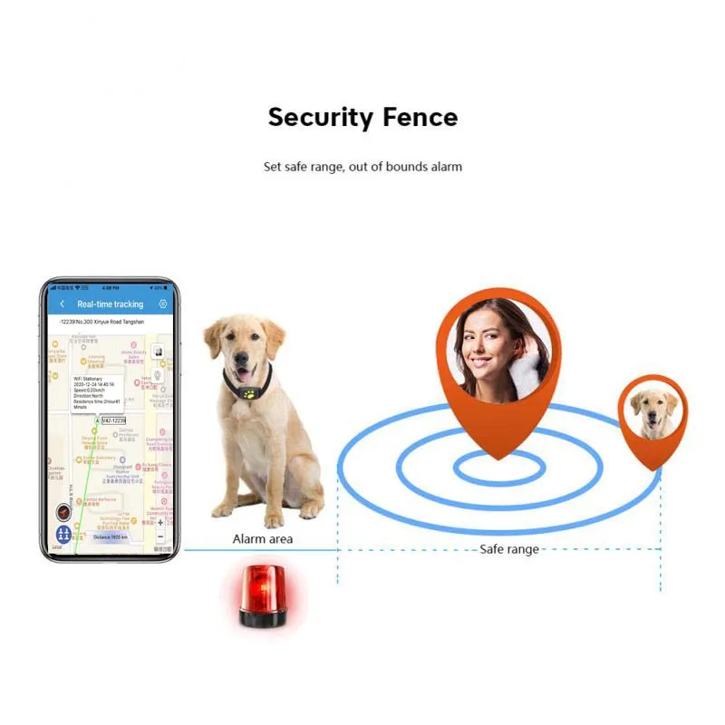 GPS-трекер для домашних животных TKSTAR Мини трекер кошек Wi-Fi + GPS LBS отслеживание в
