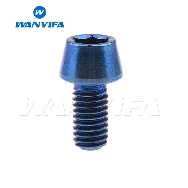 M5x9 Blue Wanyifa M5x9 15, 16, 18, 20, 25 30 35, 40 45 50 55 60 мм шестигранный ключ конической головкой Винт с титановым болтом для Велосипедный вынос руля - Цвет: M5x9 Blue