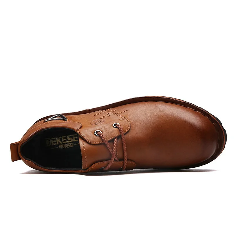 Walker peak Handmade 100% Genuine Leather Men Casual Shoes Fashion designer Leisure Flat Luxury Brand Mens Brown | Обувь