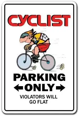 

SIGNCHAT Cyclist Parking S Bike Bicycle Bike Rider Riding Cycle Metal Sign Bar Pub Home Metal Poster Wall Art Decor Tin Sign