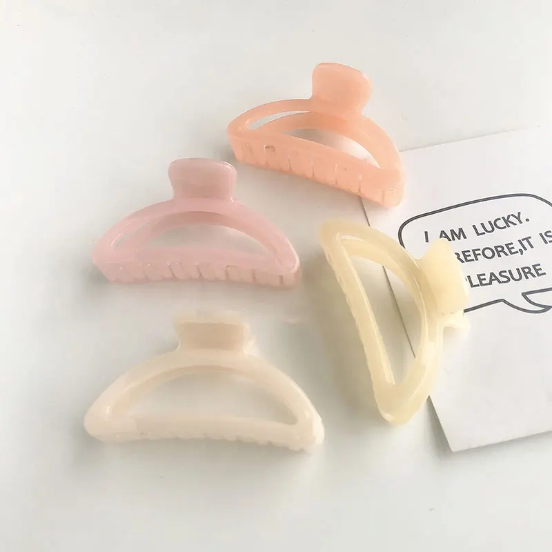 

Candy Color Acrylic Hair Claws Shark Geometric Hair Clamp Grab Hair Jaw Clip Grip Barrettes Hairpin Acrylic Styling Accessories