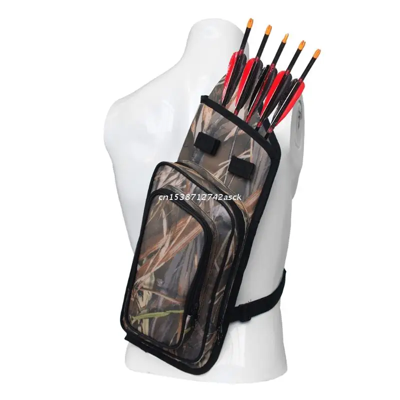 

Arrow Quiver Adjustable Archery Bag Hunting Back Arrow Quiver Tube with Back Strap Archery Arrow Case Holder Dropship