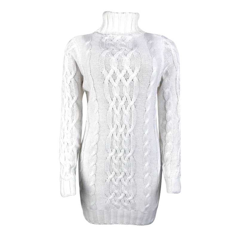 

Women'S Turtleneck Sweater Dress Long Sleeve Pullover Sweater Dress Autumn Winter Slim Sweaters Dresses