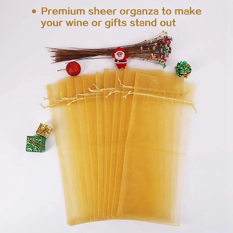 Упаковочный мешок из органзы для вина Подарочная прозрачная сетчатая бутылка