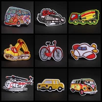 mini car patches for clothing applique clothes iron on patch jacket embroidered vehicle sticker sewing motorcycle bus decor