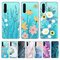 Phone Case For OnePlus Nord Cases Soft TPU Silicone Back Cover For OnePlus Nord 6 44 Coque Flowers Fashion Marble Pattern
