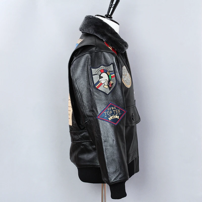 Модная Байкерская мотоциклетная куртка AVIREX FLY из натуральной коровьей кожи с