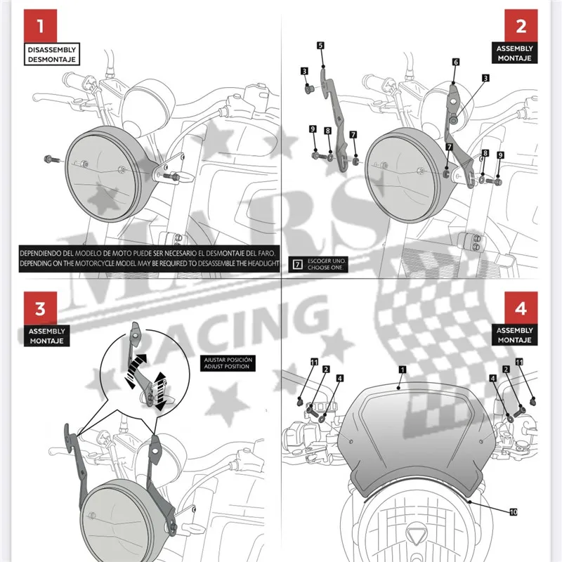 Ветровое стекло для мотоцикла и кафе ветровое отражатель ветра подходит YAMAHA XSR700