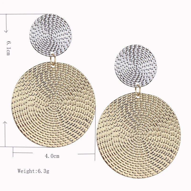 

Exaggeration Big Alloy Dangle Earrings For Women Luxury Gold Drop Earring Fashion Statement Female Accessories Wedding 2019