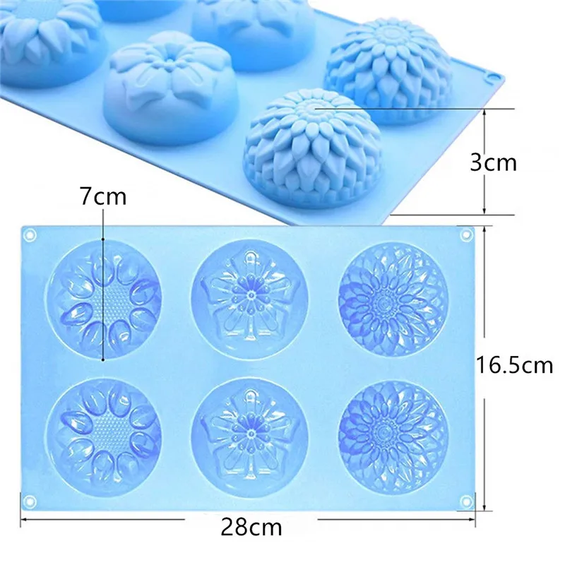 1 шт 6 полости Цветок силиконовая форма для торта Шоколадное Мыло Форма выпечки